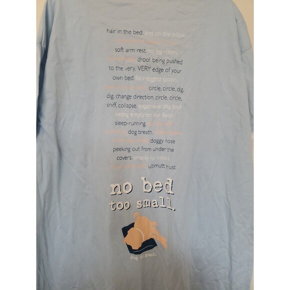 Dog Is Good Never Sleep Alone Short Sleeve V-Neck Sleep Shirt 2XL 3XL Cotton - Picture 9 of 16